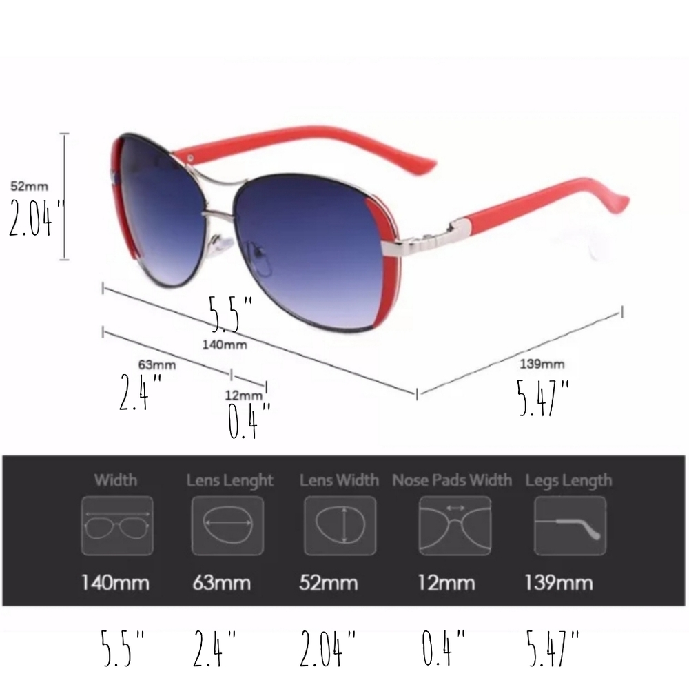 ❤LAST 1❤ Red High Quality Fashion Sunglasses - Picture 3 of 5
